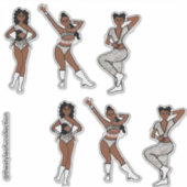 Tri Style Black White Silver Dancer #1 Aufkleber (Vorderseite)