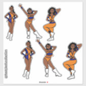 Tri Style Orange & Blue Dancer #1 Sticker (Blatt)