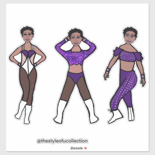 Tri-Styled Dancer Lila #1 Aufkleber (Blatt)