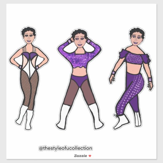 Tri-Styled Dancer Lila #2 Sticker (Blatt)
