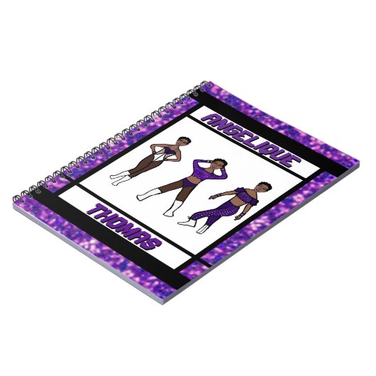 Tri-Styled Dancer Lila & Black Notebook #1 Notizblock (Linke Seite)