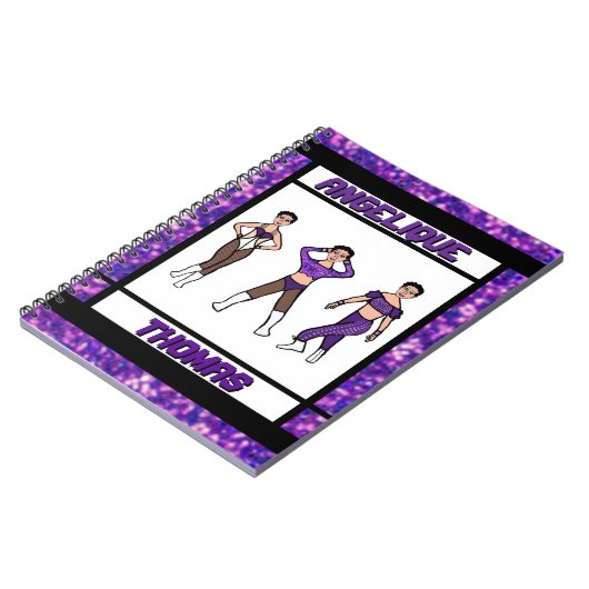 Tri-Styled Dancer Lila & Black Notebook #2 Notizblock (Linke Seite)