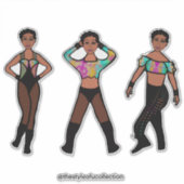 Tri-Styled Dancer Pastel & Black #1 Aufkleber (Vorderseite)