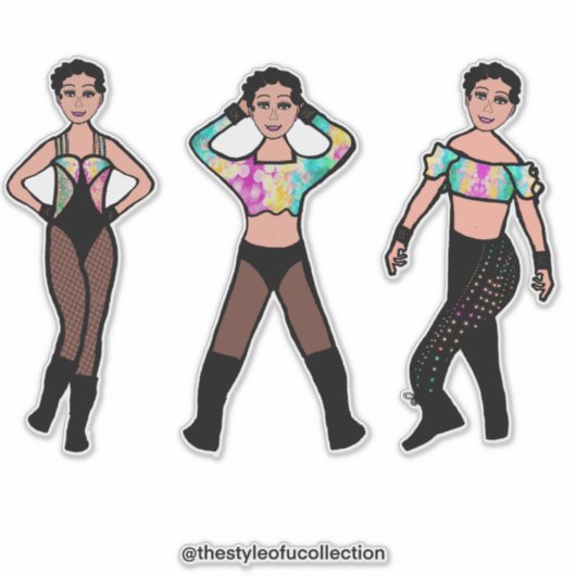 Tri-Styled Dancer Pastel & Black #2 Sticker (Vorderseite)
