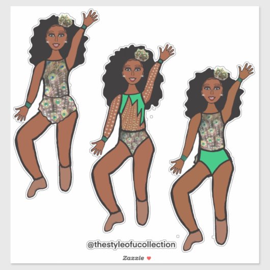 Tri-Styled Dancer Peacock #1 Aufkleber (Blatt)