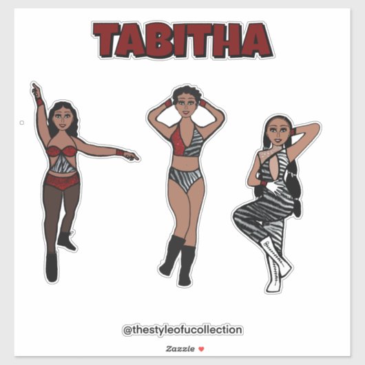 Tri-Styled Red Zebra Dancer #1 Aufkleber (Blatt)