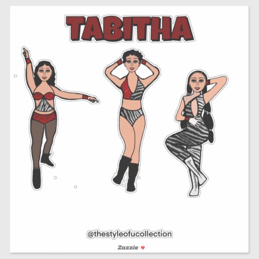 Tri-Styled Red Zebra Dancer #2 Aufkleber (Blatt)