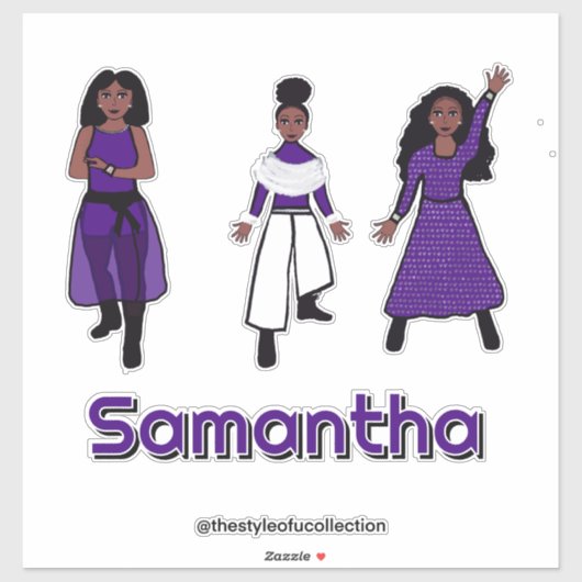 Tri-Styling Lila White Silver Dancer #1 Aufkleber (Blatt)