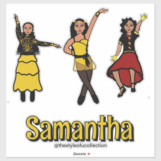 Tri-Styling Red Gelb Black Dancer #2 Aufkleber (Blatt)