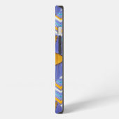 Tri Sunflower Blue Chevron iPhone Hülle (Linke Seite)