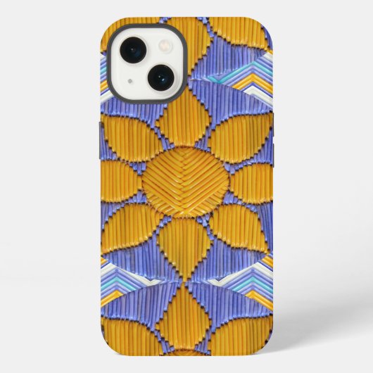 Tri Sunflower Blue Chevron iPhone Hülle (Rückseite)