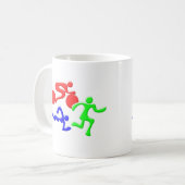 TRI Triathlon-Schwimmen-Fahrrad-Lauf-FARBEzahlen Kaffeetasse (Vorderseite Links)