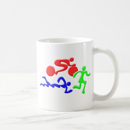 TRI Triathlon-Schwimmen-Fahrrad-Lauf-FARBEzahlen Kaffeetasse (Rechts)