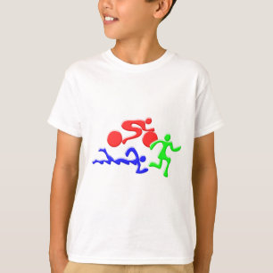 TRI Triathlon-Schwimmen-Fahrrad-Lauf-FARBEzahlen T-Shirt