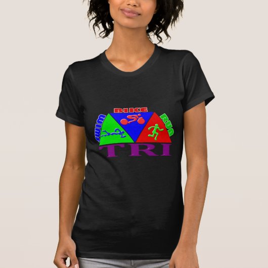 TRI Triathlon-Schwimmen-Fahrrad-Lauf-PYRAMIDE T-Shirt (Vorderseite)