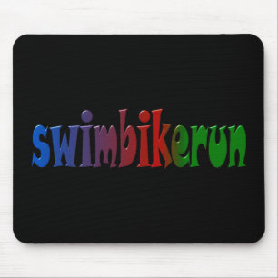 TRI Triathlon-Schwimmen-Fahrrad-Lauf-REGENBOGEN Mousepad