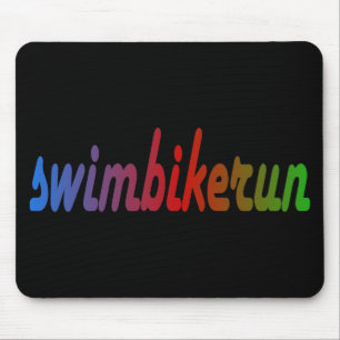 TRI Triathlon-Schwimmen-Fahrrad-Lauf-REGENBOGEN Mousepad