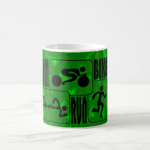 TRI Triathlon-Schwimmen-Fahrrad SCHWARZE Kaffeetasse
