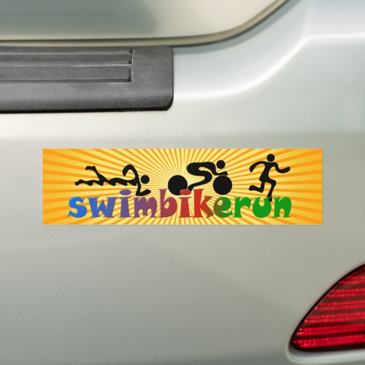 TRI Triathlon-Schwimmen-Fahrrad SCHWARZER Autoaufkleber (Auf Auto)