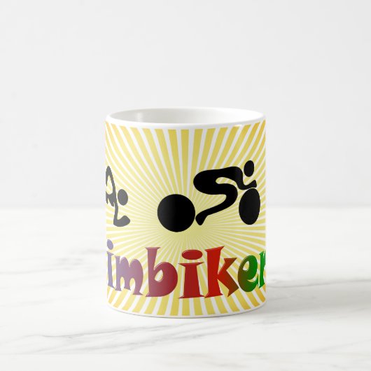 TRI Triathlon-Schwimmen-Fahrrad SCHWARZER Kaffeetasse (Mittel)