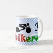 TRI Triathlon-Schwimmen-Fahrrad SCHWARZER Kaffeetasse (VorderseiteRechts)
