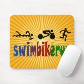 TRI Triathlon-Schwimmen-Fahrrad SCHWARZER Mousepad (Mit Mouse)