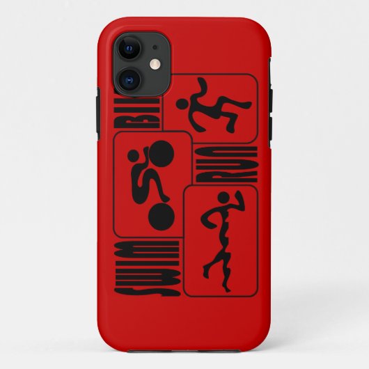 TRI Triathlon-Schwimmen-Fahrrad SCHWARZES Case-Mate iPhone Hülle (Rückseite)