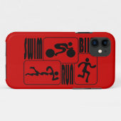 TRI Triathlon-Schwimmen-Fahrrad SCHWARZES Case-Mate iPhone Hülle (Rückseite (Horizontal))