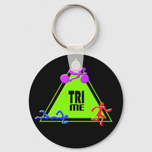 TRI Triathlon Swim Bike Run TRIANGLE TRI ME Design Schlüsselanhänger (Vorderseite)