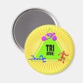 TRI Triathlon Swim Bike Run TRIANGLE TRME Design Magnet (Vorderseite/Rückseite)