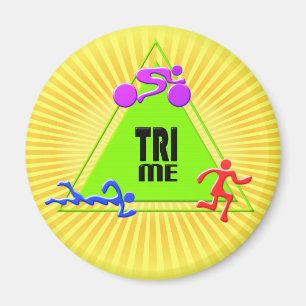 TRI Triathlon Swim Bike Run TRIANGLE TRME Design Magnet