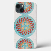 Tri Turquoise Flower Case-Mate iPhone Hülle (Rückseite)