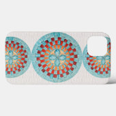 Tri Turquoise Flower Case-Mate iPhone Hülle (Rückseite (Horizontal))