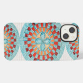 Tri Turquoise Flower iPhone Hülle (Rückseite (Horizontal))