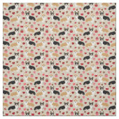 Tri und Red Corgi Valentines Fabric Stoff (Muster)