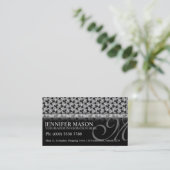 Tri Weave Black+White Muster Business Cards Visitenkarte (Stehend Vorderseite)