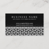 Tri Weave Black+White Muster Business Cards Visitenkarte (Rückseite)
