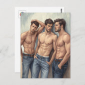Triad of Desire: Modern Watercolor Realism Postkarte (Vorne/Hinten)