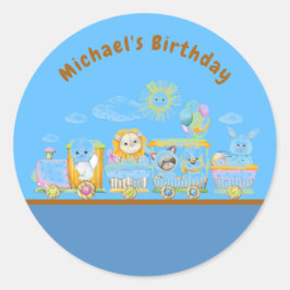 Trian Animal party bag gift tags Runder Aufkleber