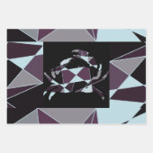 Triangle black grey white maroon Abstract Geschenkpapier Set (Vorderseite 3)