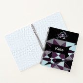 Triangle black grey white maroon Abstract Notizblock (Innenseite)