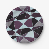 Triangle black grey white maroon Abstract Pappteller (Vorderseite)