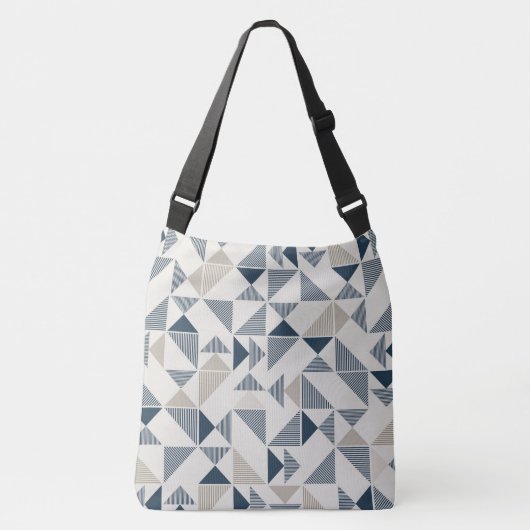 Triangle Blue Tote Bag Tragetaschen Mit Langen Trägern (Vorderseite)