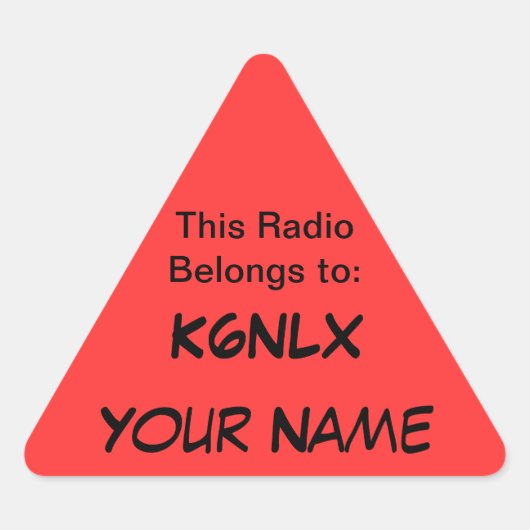 Triangle Call Sign Radio Sticker (Vorderseite)