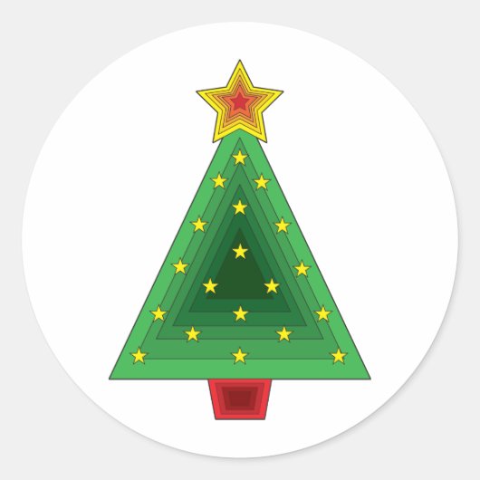 Triangle Christmas Tree Runder Aufkleber (Vorderseite)