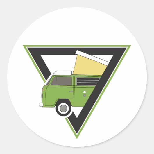 Triangle Classic Camper van Runder Aufkleber (Vorderseite)