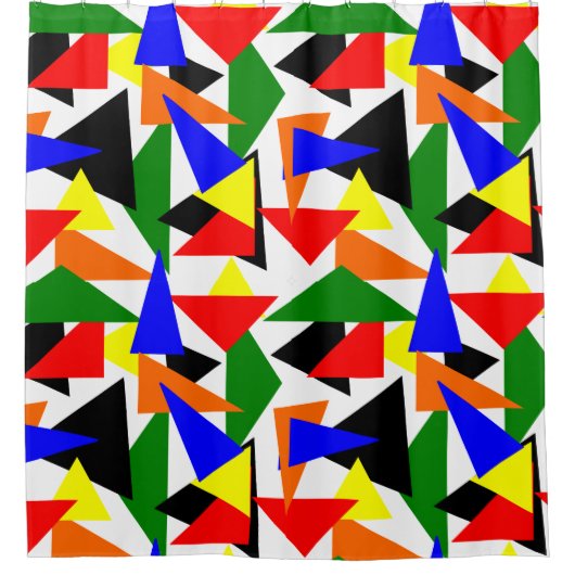 Triangle Collage Duschvorhang (Vorderseite)
