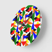 Triangle Collage Runde Wanduhr (Winkel)