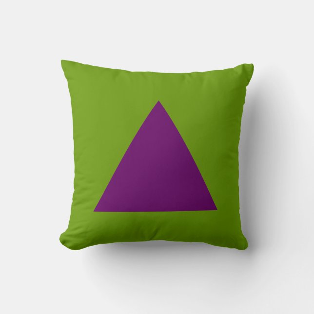 Triangle Colors - Plum and Avocado Kissen (Vorderseite)