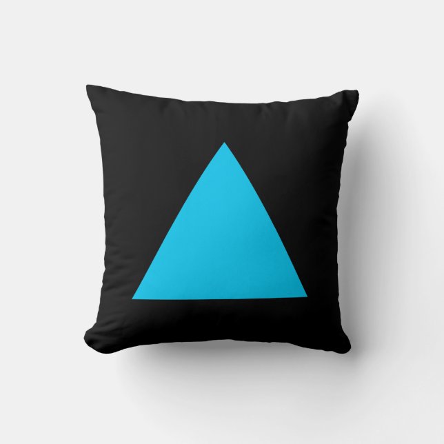 Triangle Colors - Sky Blue und Black Kissen (Vorderseite)